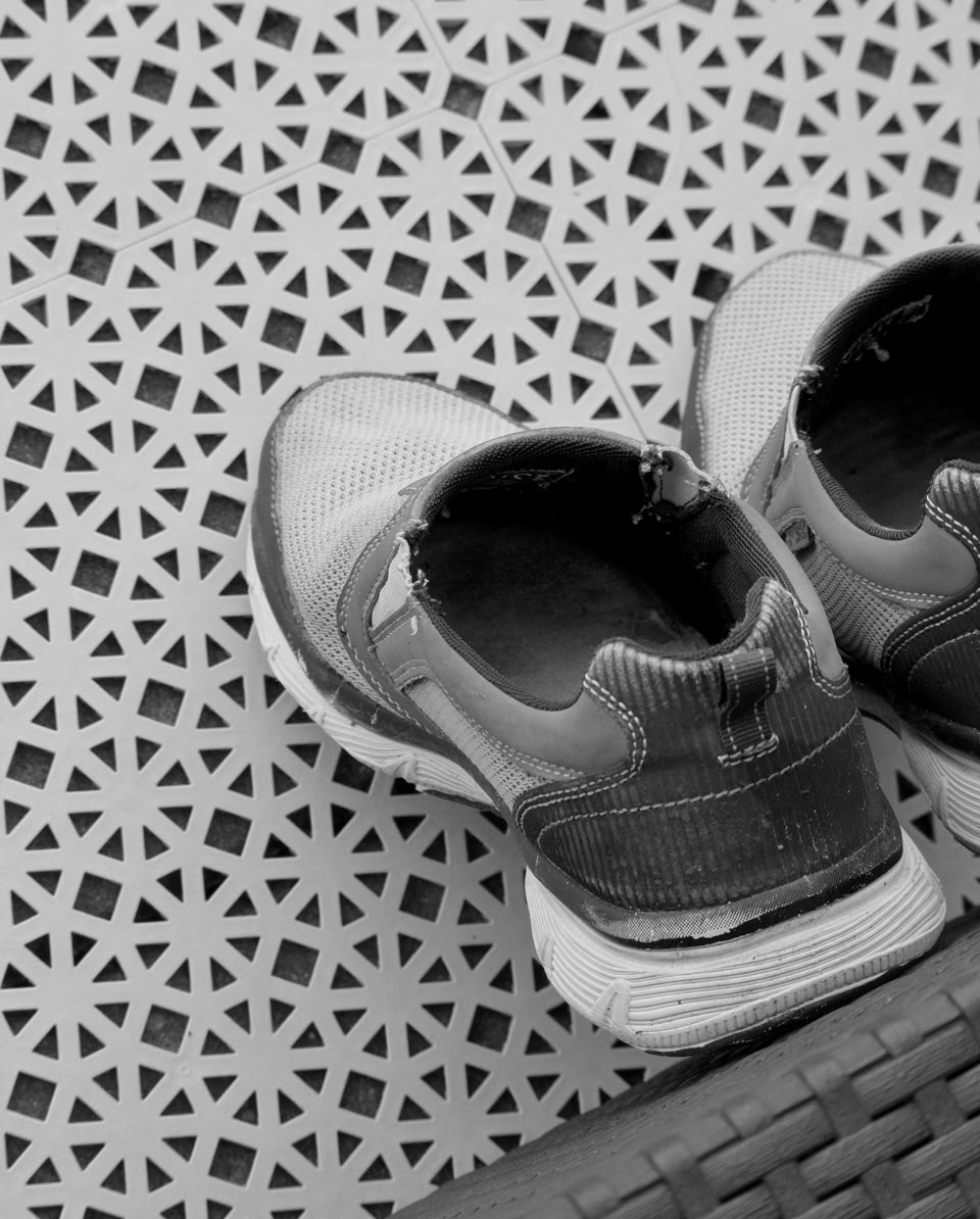 Shoes on a terrace