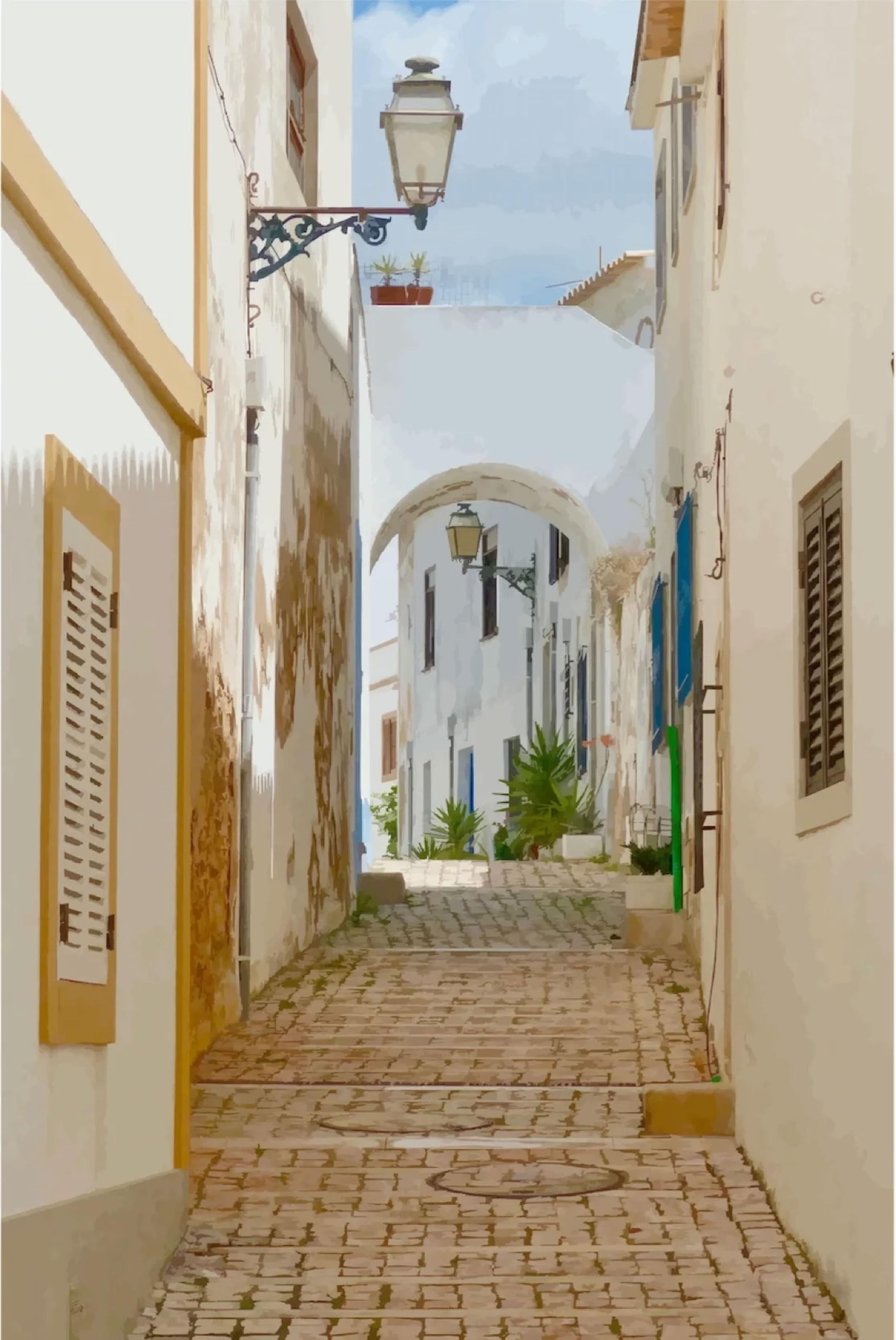 Small street in Albufeira, Portugal