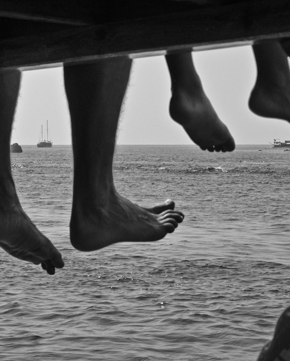 Hanging legs on a ship in Turkey