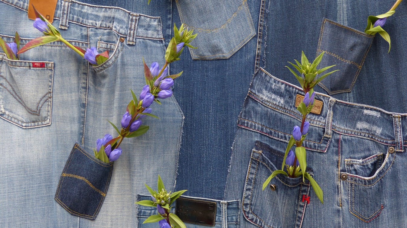 Flowers on jeans