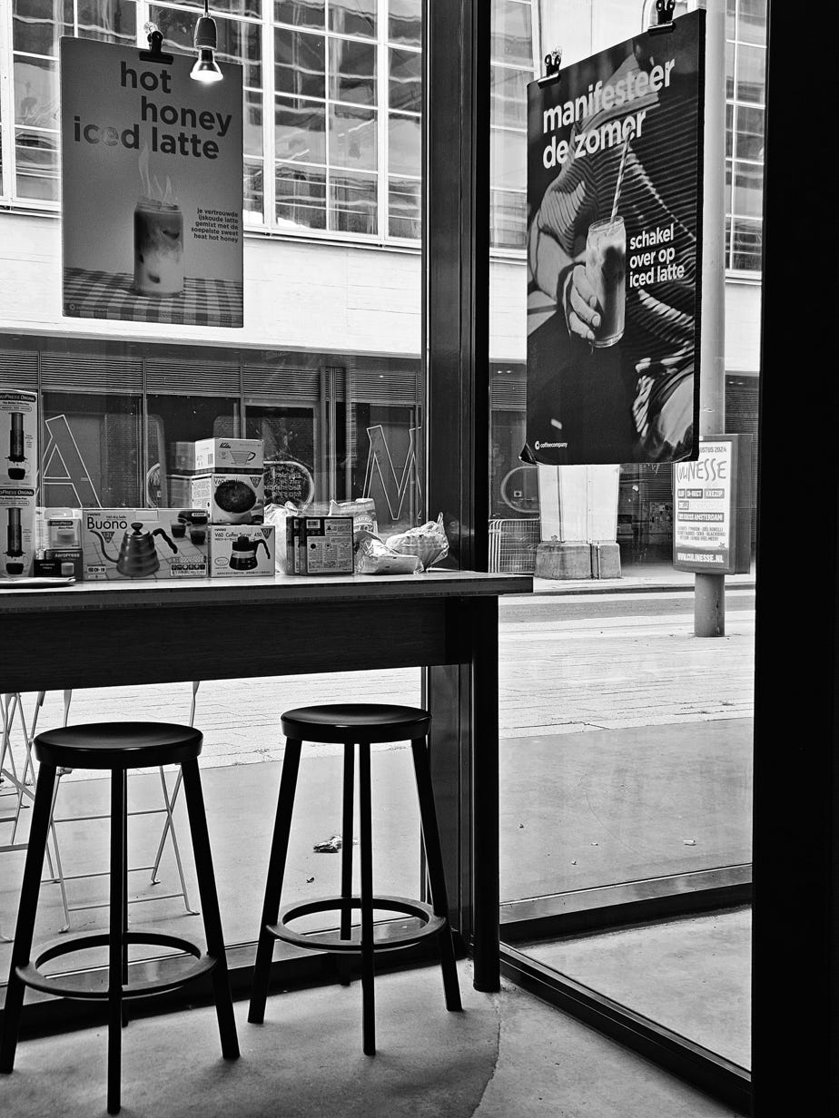 Corner inside a real coffeeshop in Rotterdam