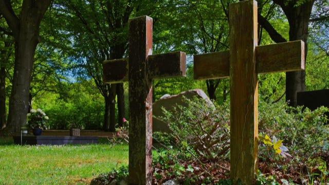 Crosses on a cemetery