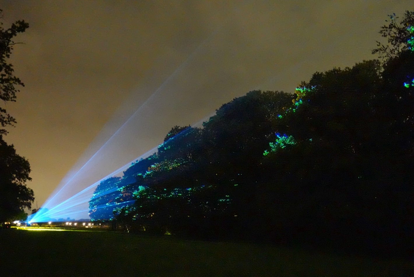 Picture of the "Grote Schijn", fascinating light projections, in  Kralingse Bos near Rotterdam, the Netherlands