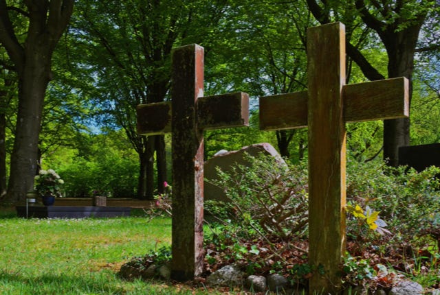 Crosses on a cemetery