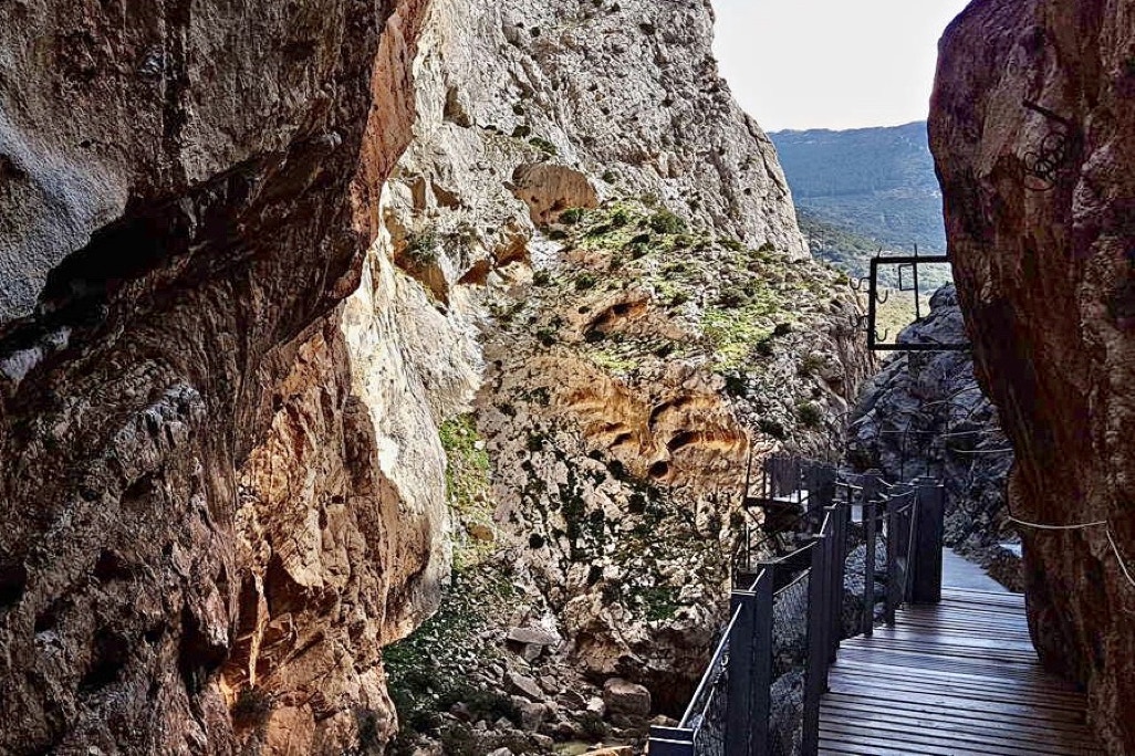 Tourist path through the mountains