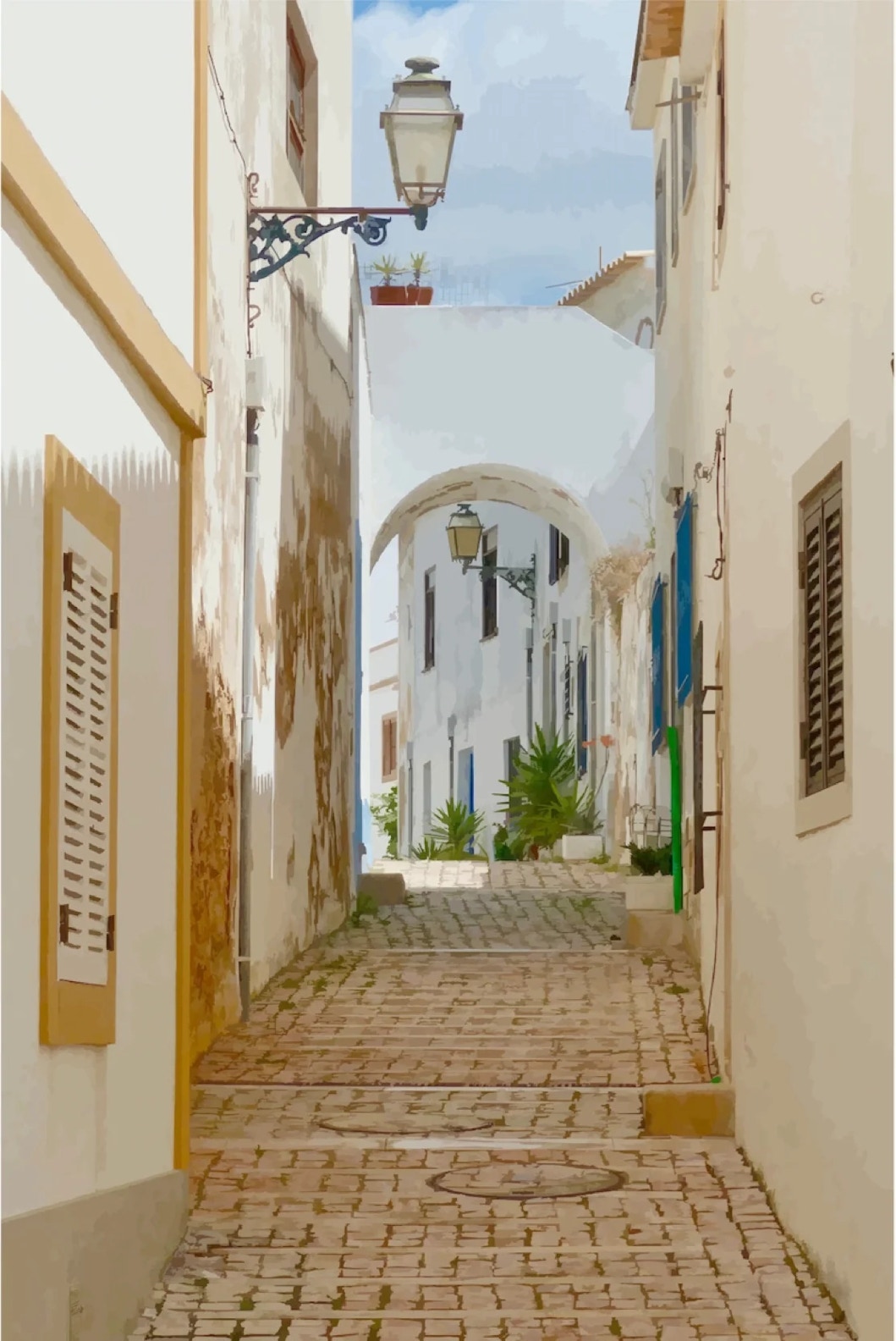 Small street in Albufeira, Portugal