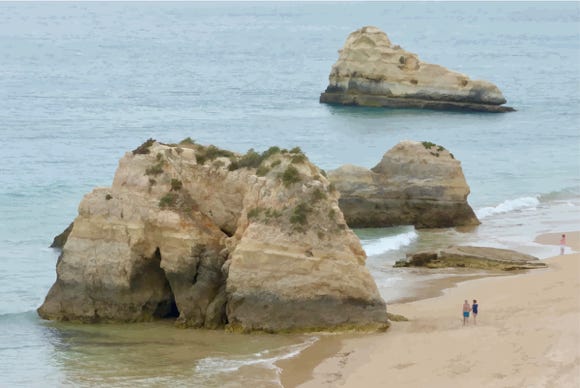 Rocks along the coast of Portugal