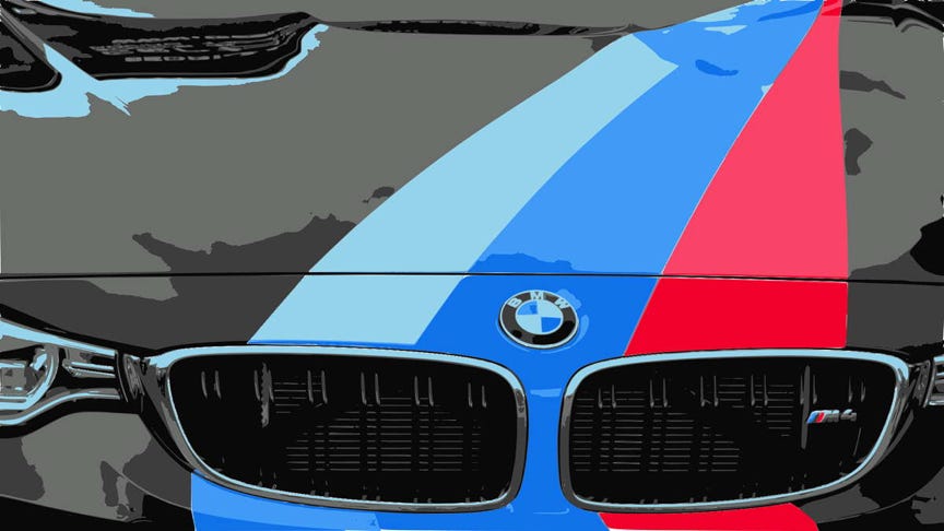 BMW classic with stripes