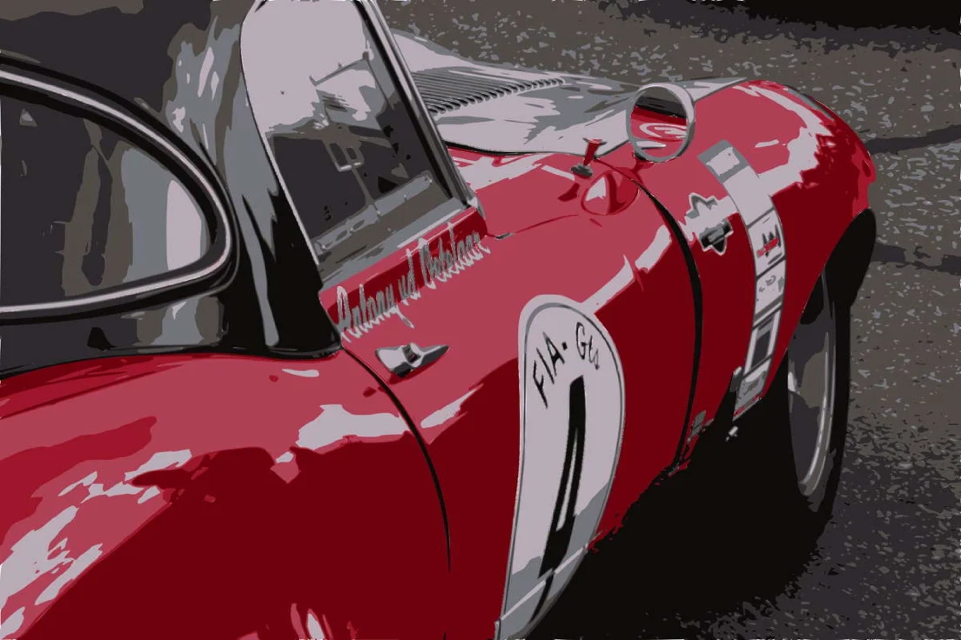 Classic race car on the Circuit of Zandvoort, the Netherlands