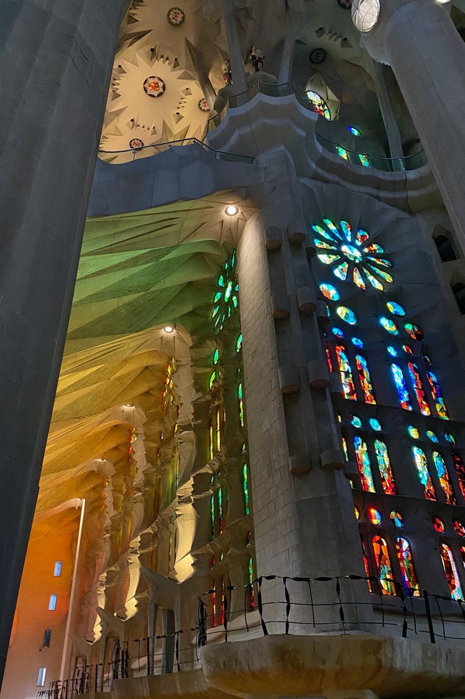 Inside Antoni Gaudi's Sagrada Familia in Barcelona